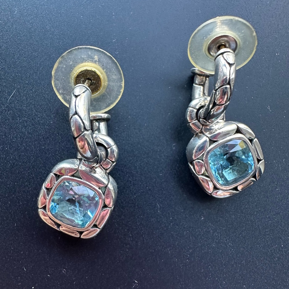 Elegant Silver and Blue Earrings